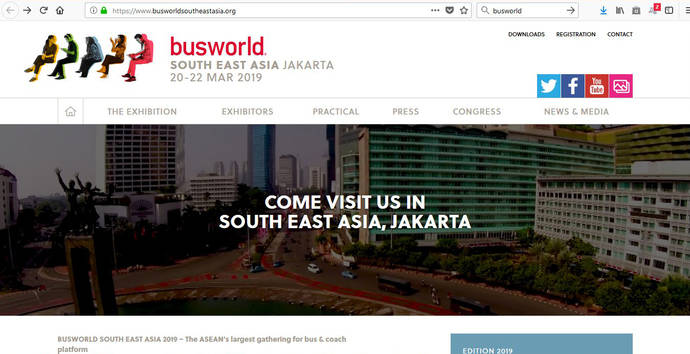 Busworld tendrá una tercera edición en 2019, para su mercado en el sudeste asiático