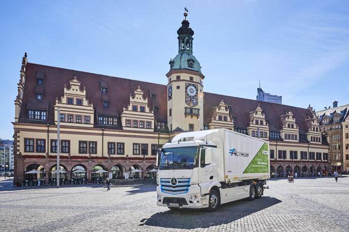 Transporte neutro en CO2 para Leipzig: DB Schenker, con los eActros 