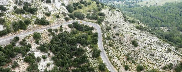 Fragmento de la carretera de Mallorca donde se rodó uno de los vídeos.