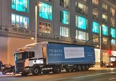 Uno de los camiones de gas natural adquiridos por Primark para la distribucción