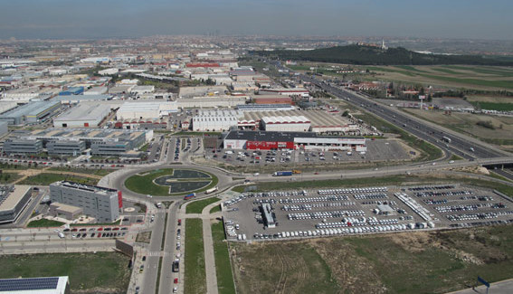 Vista aérea del Polígono Industrial de Carpetania, en Getafe, Madrid.