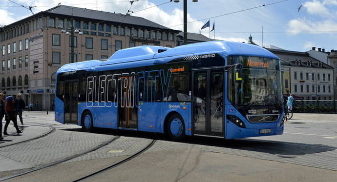 Autobús eléctrico de Volvo en Gotemburgo.