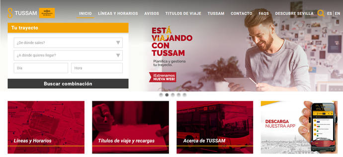 Tussam lleva a cabo una renovación completa de su página web