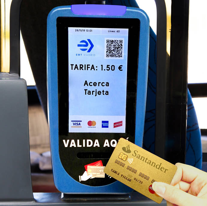 Esta nueva fase del despliegue de la Plataforma Integral de Pagos “EMTPay” permite pagar el billete sencillo del autobús con tecnología contactless.