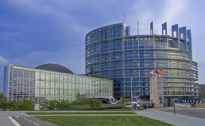 El Parlamento Europeo, sito en la ciudad francesa de Estrasburgo.
