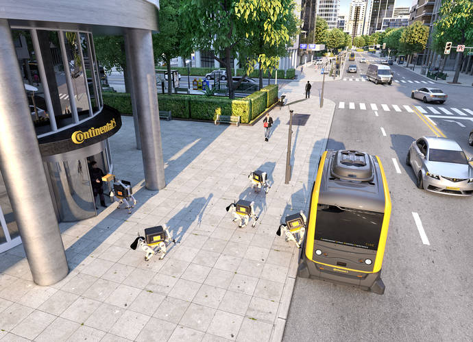 Los vehículos sin conductor se combinan con robots para la entrega de paquetes directamente hasta el consumidor.