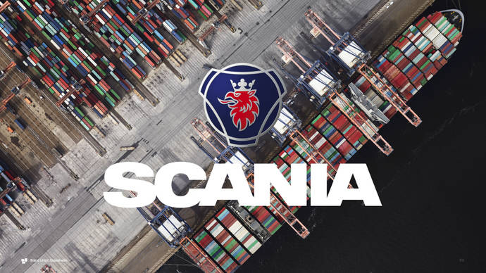 Nuevo logo actualizado de la marca Scania.