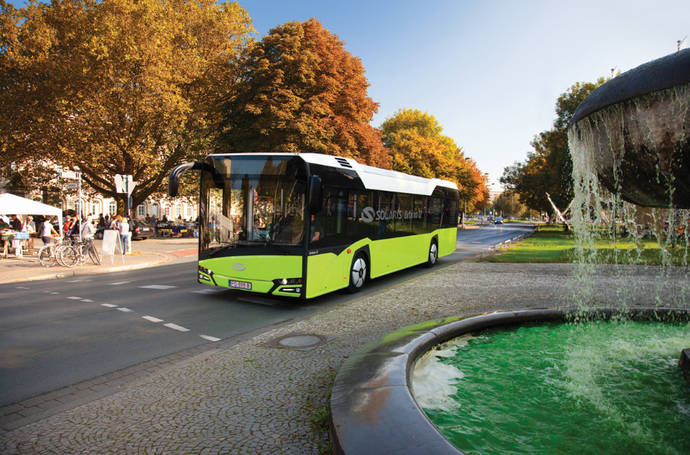 Uno de los autobuses de Solaris que recorrerán las calles de Ostróda.