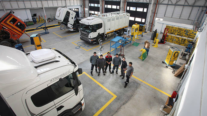 Un taller de Scania.