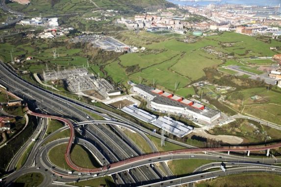Polígono industrial en Portugalete (Vizcaya).