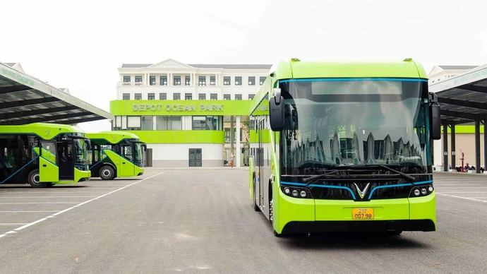 VinBus lanza su primer autobús 100% eléctrico en Vietnam, para su primera línea verde