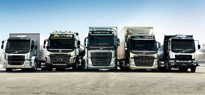 Diferentes modelos de Volvo Trucks.
