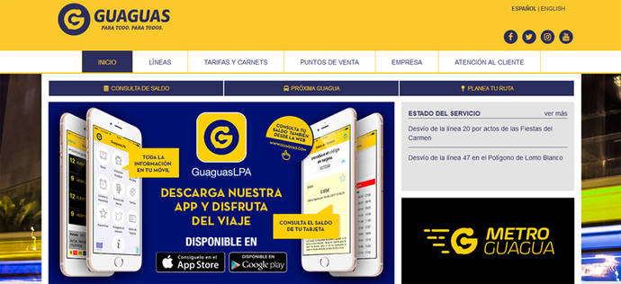 Nueva página web de Guaguas Municipales.