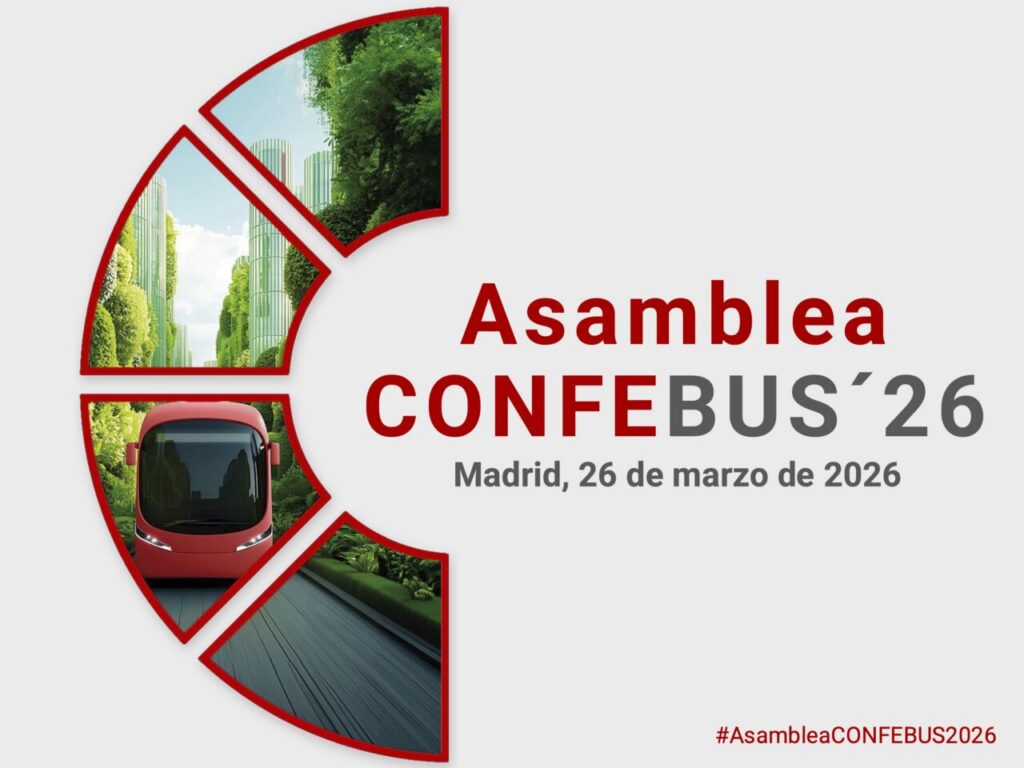 Cartel de la Asamblea General de Confebus en Madrid 2026