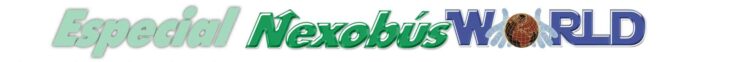 Logotipo de Especial Nexobús WORLD en colores variados