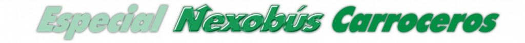 Texto que dice Especial Nexobús Carroceros en color verde