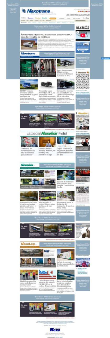 Publicidad de Nexotrans en un contexto de transporte sostenible