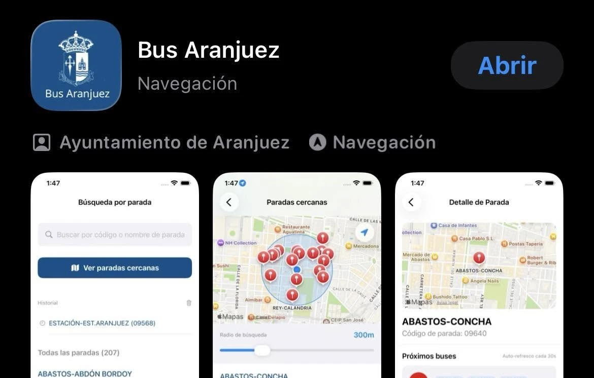 Aranjuez lanza una aplicación para consultar en tiempo real la llegada de los autobuses