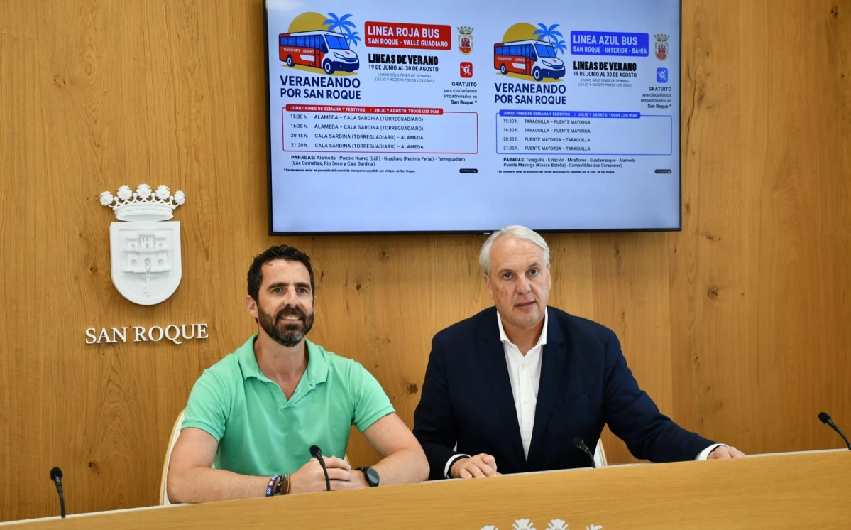 San Roque activa dos líneas de autobús gratuitas para conectar los núcleos urbanos con las playas