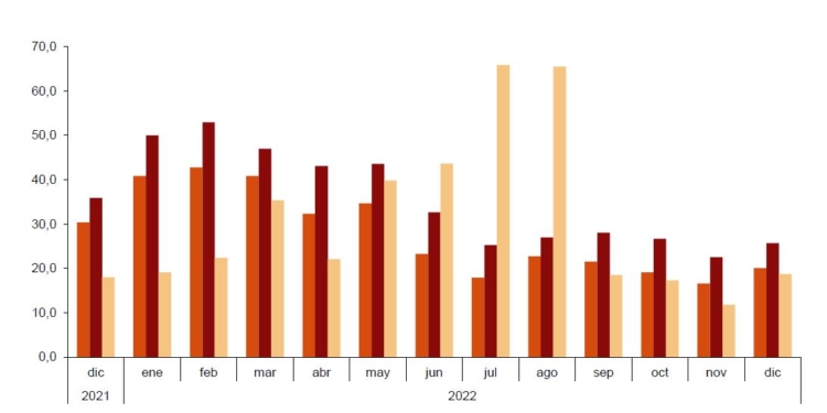 Los viajeros cierran el año con un alza del 28,8%