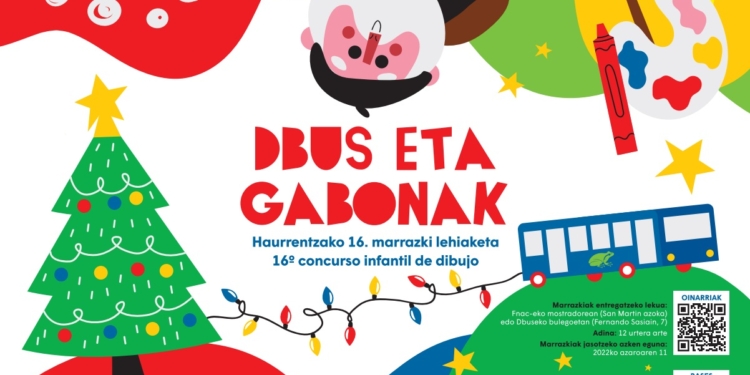 Puesto en marcha el 16º Concurso Infantil De Dibujo Dbus Eta Gabonak»