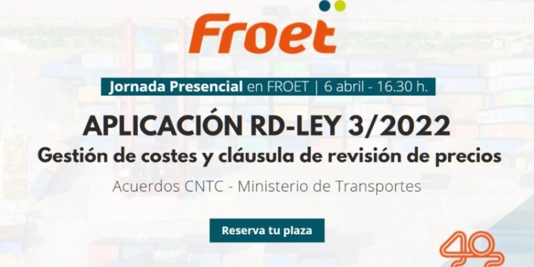 Froet organiza una jornada explicativa sobre la cláusula de revisión de costes