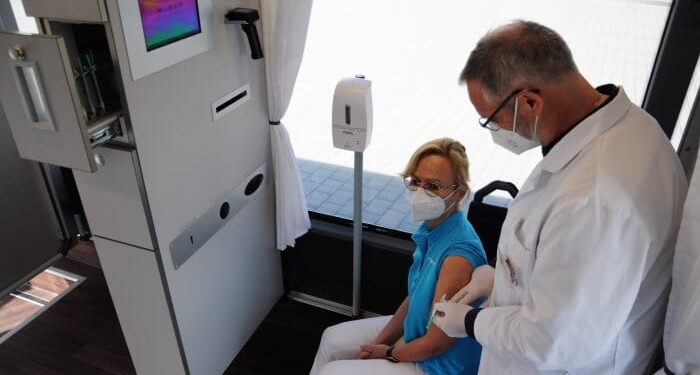 Vacunódromo móvil Setra, ya en funcionamiento