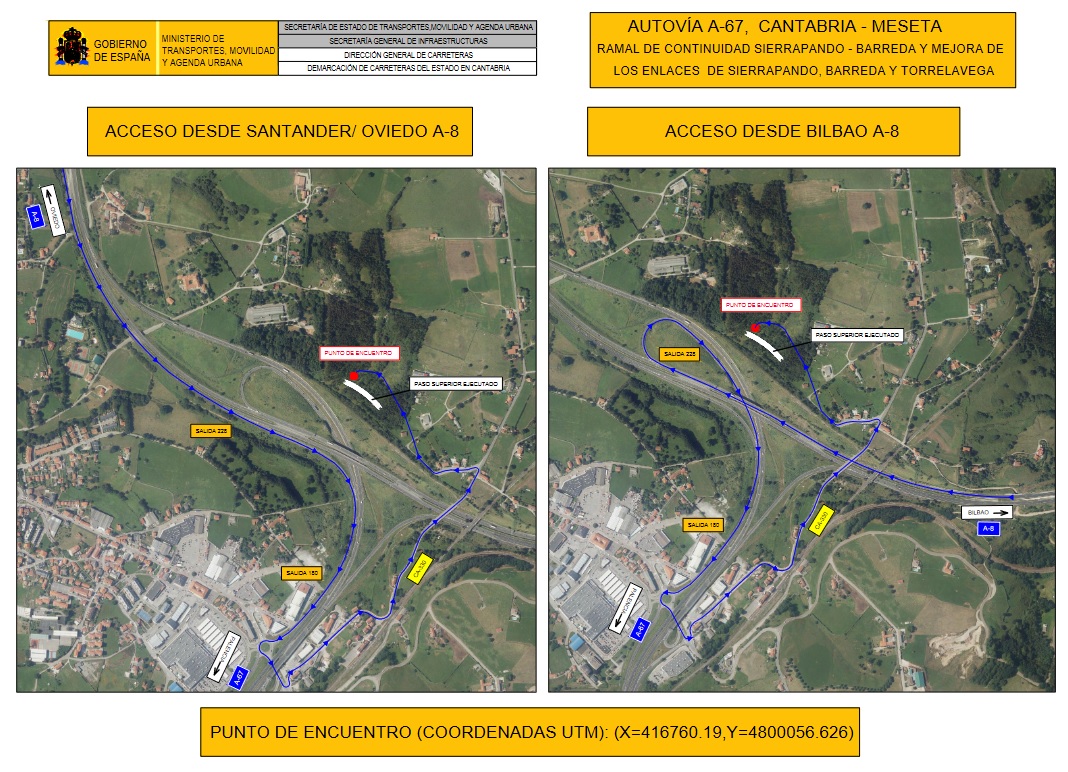 Ábalos supervisó las obras de la A-67, ramal de continuidad Sierrapando-Barreda