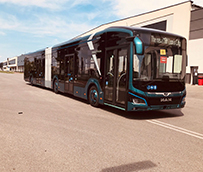 Dbus incorpora un nuevo autobús eléctrico MAN, de 18 metros en pruebas