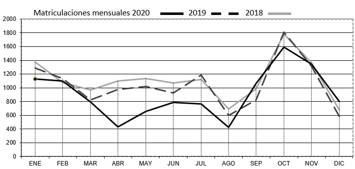 13% menos de remolques y semis de más de 12T matriculados en 2020