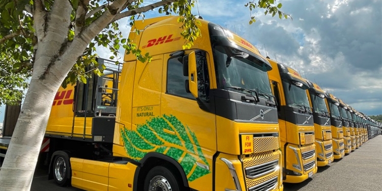 18 camiones de DHL reducen un 83% las emisiones en la carga de la Fórmula 1